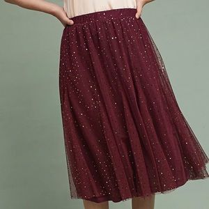 HD in Paris |  Everly Tulle Midi Skirt | Burgundy